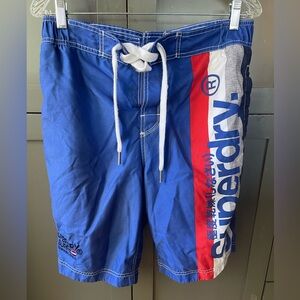 SUPERDRY (Super Dry) Men’s Blue Swim Shorts /Trunks/Bathing Suit Medium Used